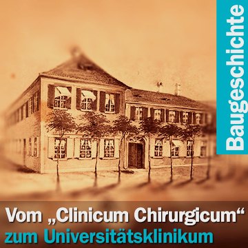 Gebäude des früheren "Clinicum Chirurgicum", Wasserturmstraße 14. Aquarell (fotografische Reproduktion aus Privatbesitz, Kriegsverlust), um 1840. Nachweis: Sammlung Bücking, Erlangen
